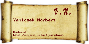 Vanicsek Norbert névjegykártya