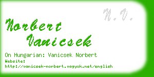 norbert vanicsek business card